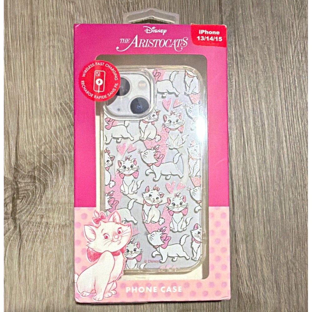 Disney Marie Aristocats Protective Phone Case iPhone 13/14/15  Pink NIB A15
